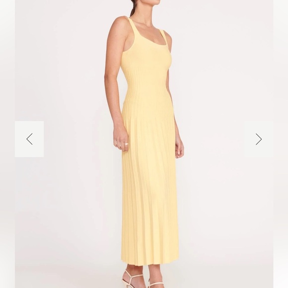 STAUD Ellison Knit Dress in Lemon Drop *NWT* - Picture 3 of 9